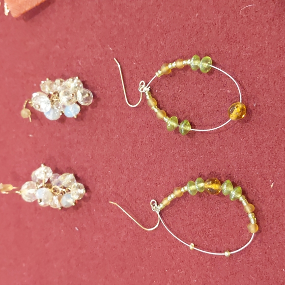 4 for $50 Lot of 12 Pairs Mixed Fashion Earrings Hoops Dangles Rhinestone Beads - Picture 6 of 7